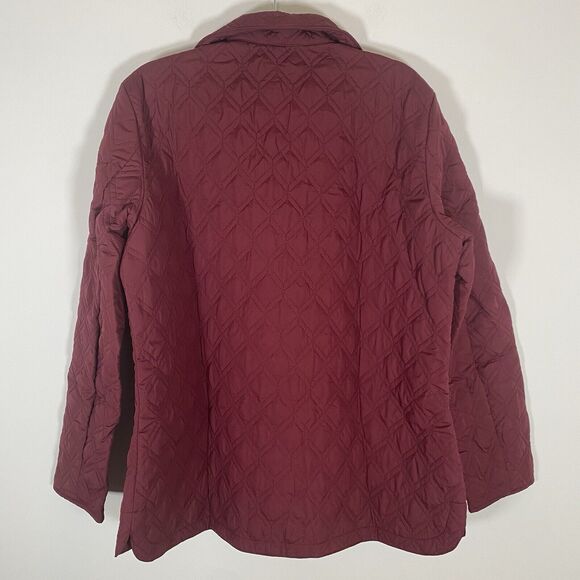 Lands End Womens Primaloft Packable‎ Jacket Size 18 Burgundy Quilted Barn New - Picture 2 of 16